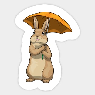 Rabbit Raining Umbrella Sticker